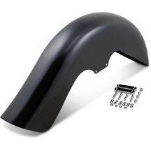 Benchmark Front Fender for Dresser — 6-1/2" wide, fits 26" wheel, raked frame, Black