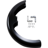 Hugger Series Front Fender with Mounting Blocks for Softail/Dyna — 19" wheel, 41-7/8" contour length, Black