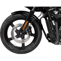 Hugger Series Front Fender with Mounting Blocks for Softail/Dyna — 26-3/8" contour, 19" wheel, Black
