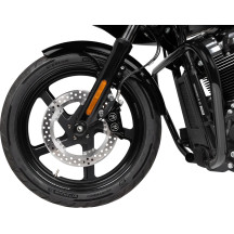 Hugger Series Front Fender with Mounting Blocks for Softail/Dyna — 26-3/8" contour, 19" wheel, Black