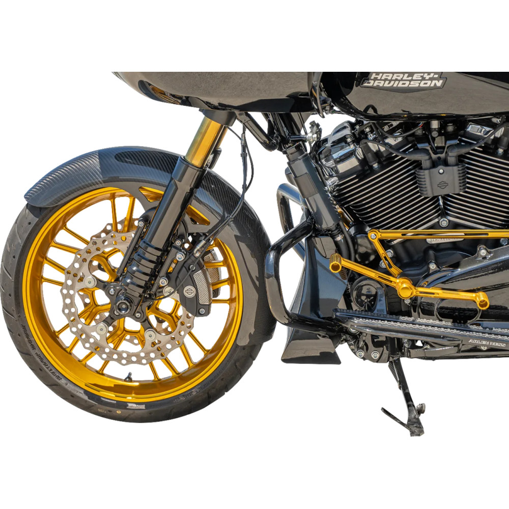 19" Carbon Fiber Wrapper Front Fender — 130/60-19 tire, Black gloss