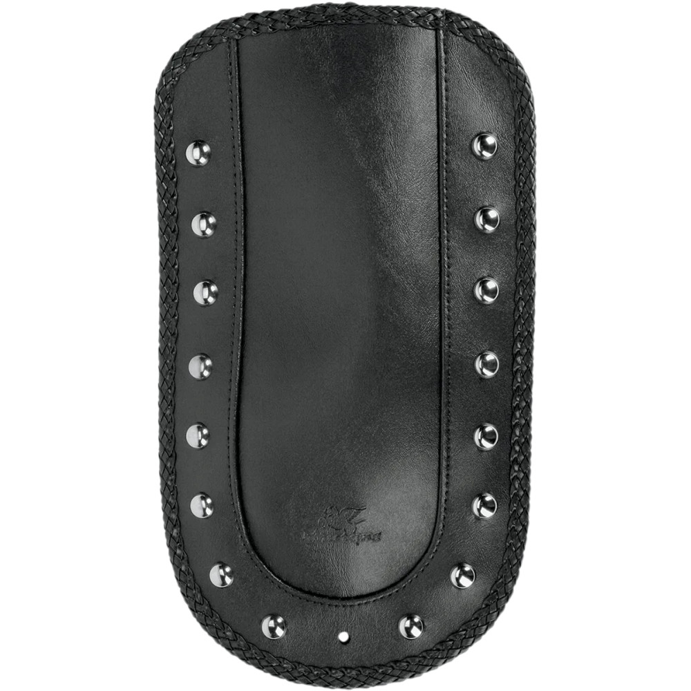 Babero de guardabarros para asiento individual — 12" de largo, 7-1/2" de ancho, Negro, Cromado