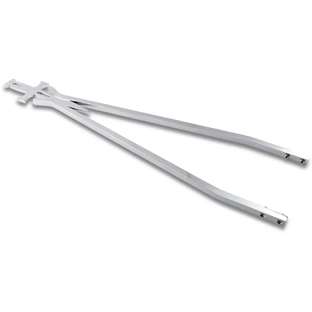 Daggertude Styled Sissy Bar Sticks — 762 mm (30") height, 17 cm (6-11/16") width, Chrome