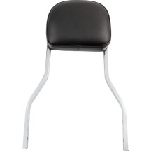 Square Sissy Bar — 356 mm (14"), pad 127×152 mm (5"×6"), Chrome