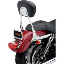 Sissy Bar redondo — 14" de altura, almohadilla 12" x 8-1/4", cromo