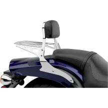 Square Sissy Bar — 279 mm (11 in) height, 127 mm (5 in) pad height, Chrome