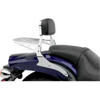 Square Sissy Bar — 279 mm (11 in) height, 127 mm (5 in) pad height, Chrome