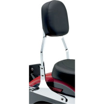 Square Sissy Bar — 432 mm (17") height, pad 222 mm (8-3/4") H x 191 mm (7-1/2") W, Chrome