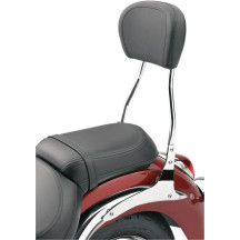 Round Sissy Bar — 17" height, 12" pad width, chrome