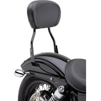 Round Sissy Bar — 12" height, pad 12" x 8.25" x 2.5", black