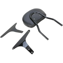 Barra de respaldo redonda — 12" de alto, almohadilla 12" x 8.25" x 2.5", negro