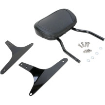 Barra de respaldo redonda — 12" de alto, almohadilla 12" x 8.25" x 2.5", negro