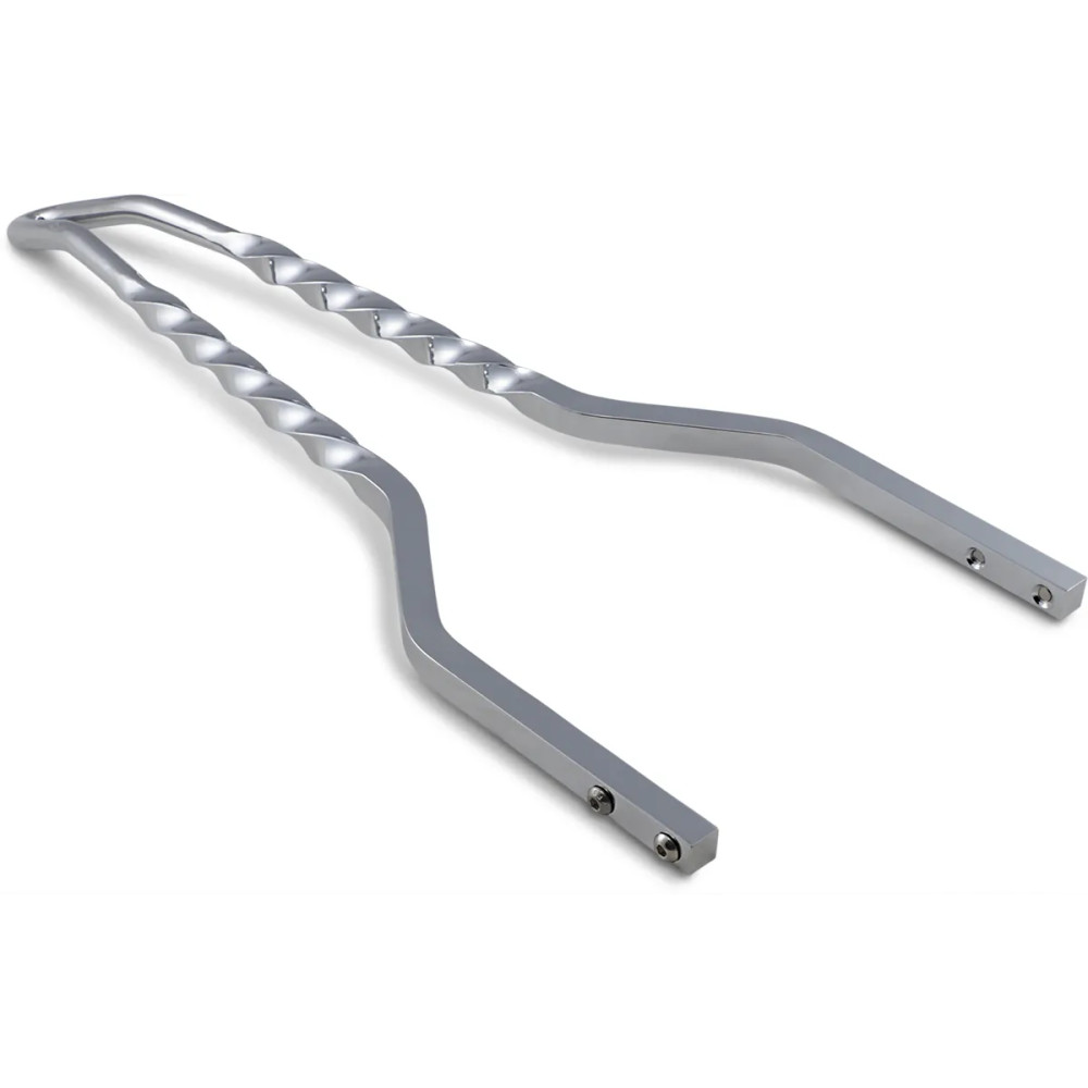 Twisted Sticks Sissy Bar — height 457 mm (18"), width 21–22.2 cm, Chrome