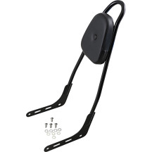 One-Piece Sissy Bar — 25" height, 9" pad height, 7" pad width, Black