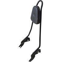 Quick Detachable Sissy Bar Backrest — 24" height, 9" H x 7" W pad, Black Gloss