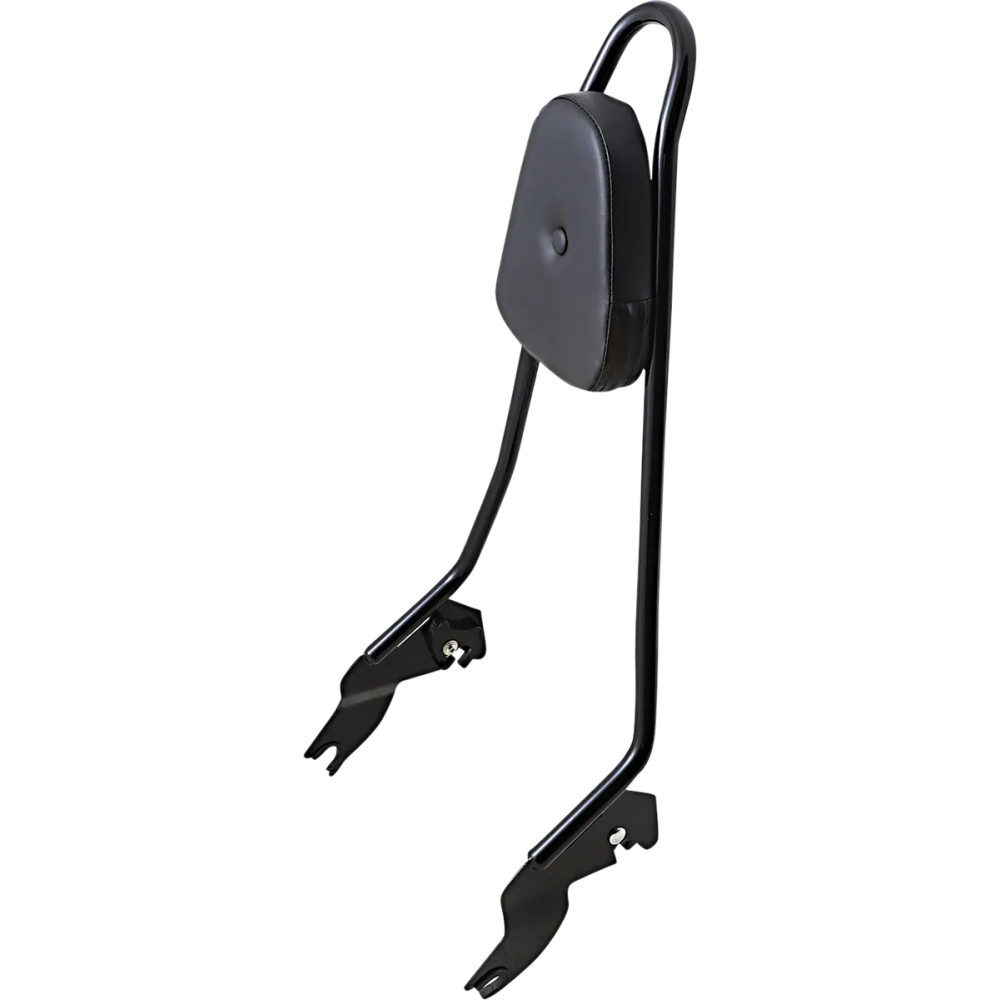 Quick Detachable Sissy Bar Backrest — 24" height, 9" H x 7" W pad, Black Gloss