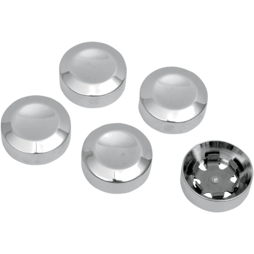Rear Pulley Bolt Covers — 5 Pack, Chrome