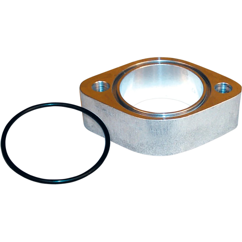 Bloque espaciador de carburador con junta tórica — Super E, espesor 1", negro, plateado