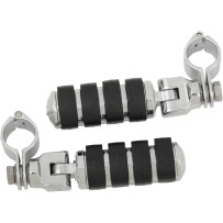 ISO Foot Pegs — 32 mm (1-1/4") clamp, Large, Chrome, Polished, Black