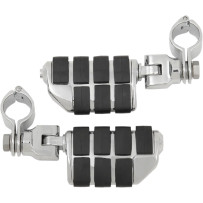 ISO Foot Pegs — 32 mm (1-1/4") clamp, Dually, Chrome/Polished/Black