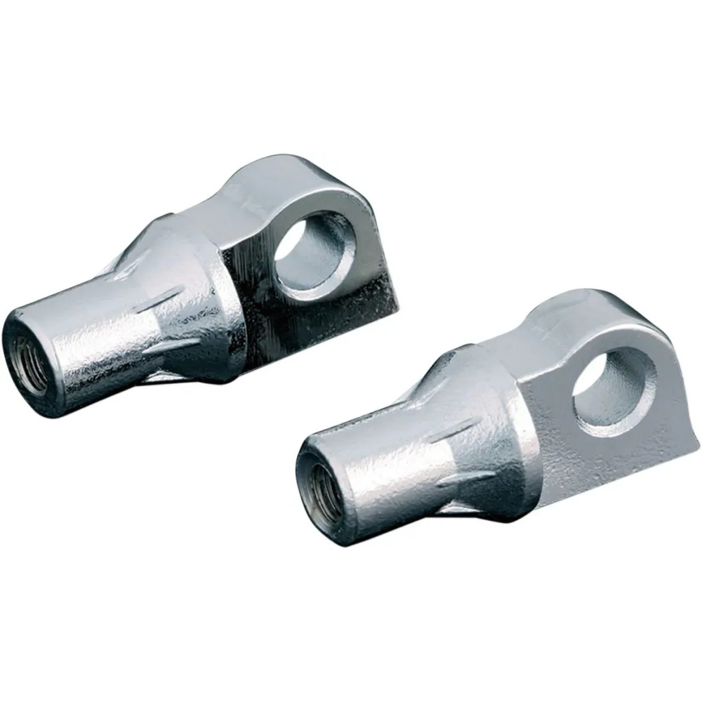 Serrated Male-Mount Footpeg Mounts — Chrome, left/right, pair