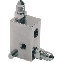 Tee de freno trasero universal — -3 AN macho, 1/8" NPT hembra, cromado