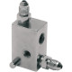 Tee de freno trasero universal — -3 AN macho, 1/8" NPT hembra, cromado