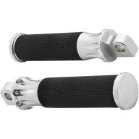Fusion Male-Mount Foot Pegs — Black, Chrome, Silver, Pair