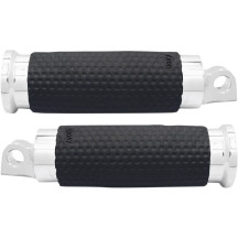 Gel Foot Pegs — Male mount, Left and Right, Folding, Black, Chrome, Pair