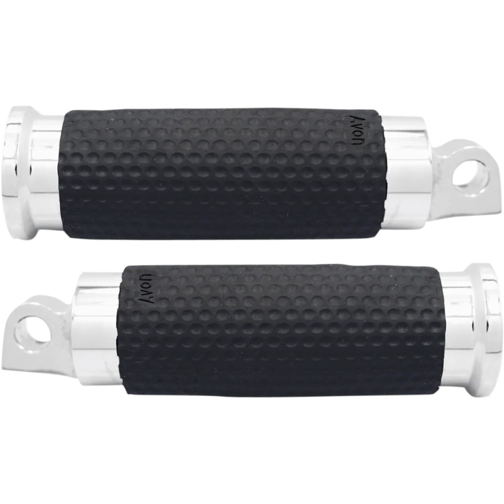 Gel Foot Pegs — Male mount, Left and Right, Folding, Black, Chrome, Pair