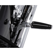 Reposapiés de riel — montaje macho, izquierda y derecha, negro, cromado