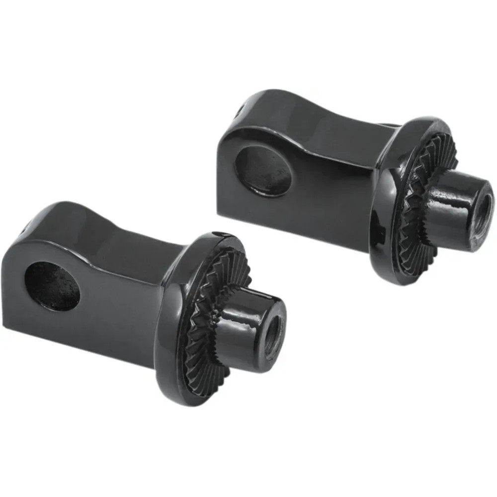 Male-Mount Footpegs Adapter — Splined, Black, Pair