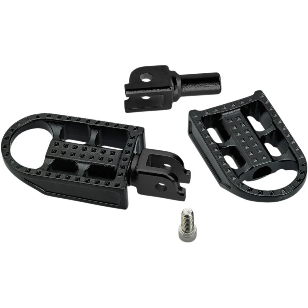 Mushman Foot Pegs — 89 mm (3-1/2"), 54 mm (2-1/8"), Black, female mount