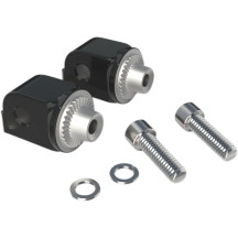 Adaptadores de reposapiés — Pasajero, delantero, negro, cromado