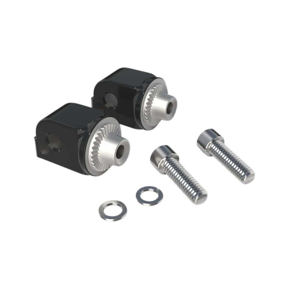 Adaptadores de reposapiés — Pasajero, delantero, negro, cromado