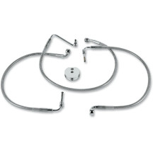 Stainless Steel Brake Line Kit — 59.5 cm (23-3/8"), 48 cm (18-7/8"), front, silver, clear-coated