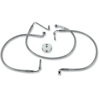 Stainless Steel Brake Line Kit — 59.5 cm (23-3/8"), 48 cm (18-7/8"), front, silver, clear-coated