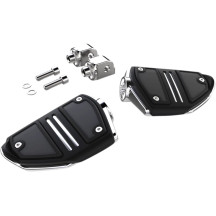 Twin Rail Foot Rests — Passenger, left/right, chrome finish