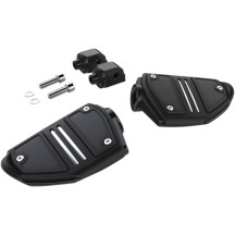 Twin Rail Foot Rests — Black, Chrome, Left and Right