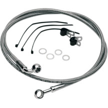 Stainless Steel Brake Line Kit — 119 cm (46-7/8"), front upper, silver clear-coated