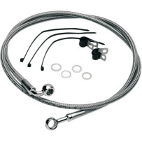 Stainless Steel Brake Line Kit — 119 cm (46-7/8"), front upper, silver clear-coated