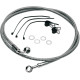 Kit de líneas de freno de acero inoxidable — 119 cm (46-7/8\"), delantero superior, plata con capa transparente