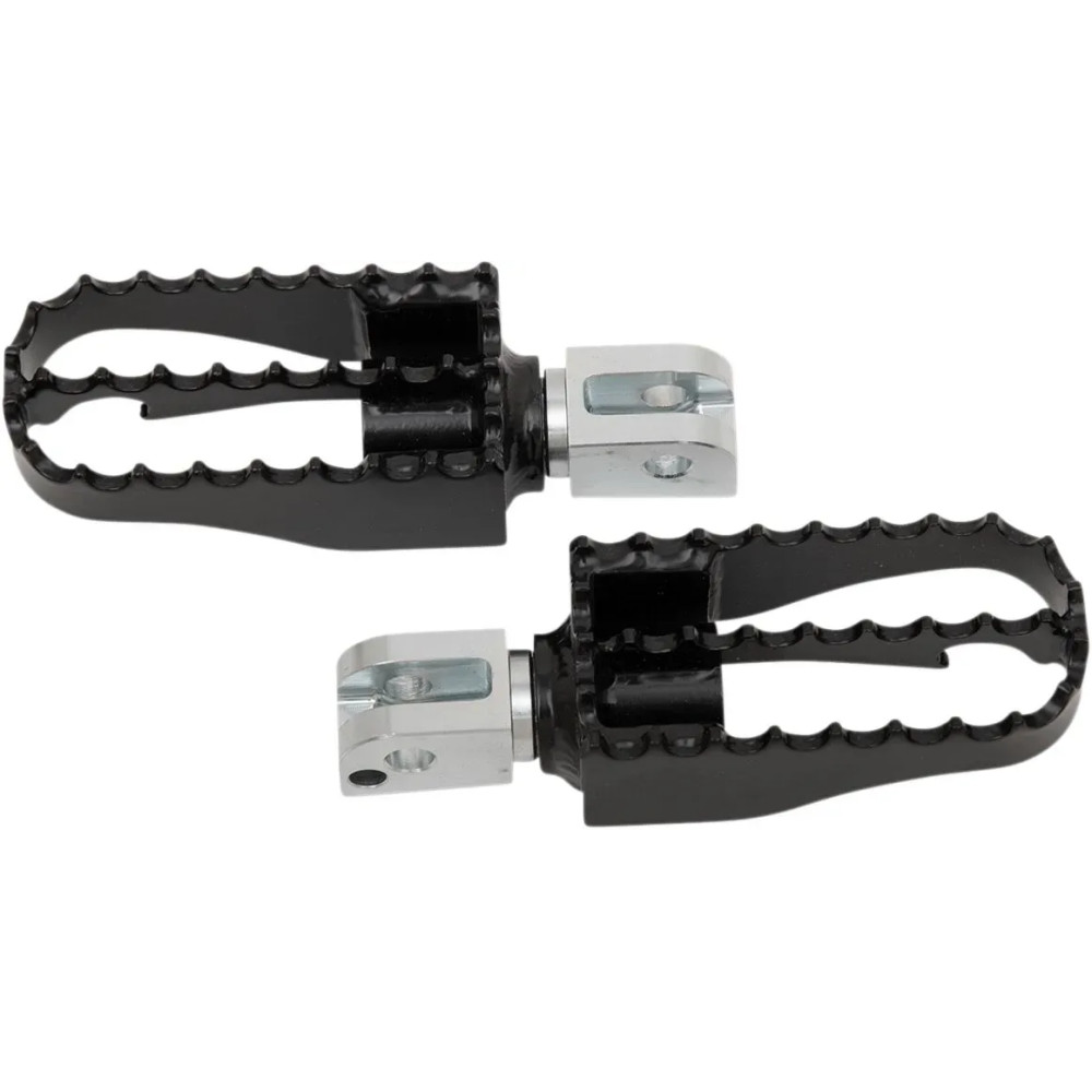 MX-Style Foot Pegs — 8.64 cm length, 58.42 mm width, adjustable angle, female mount