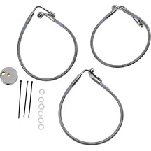 Stainless Steel Brake Line Kit — 48.5 cm, 51 cm, Front, Lower, Upper