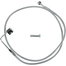 Stainless Steel Brake Line Kit — 125.5 cm (49-7/16 in), rear, silver clear-coated