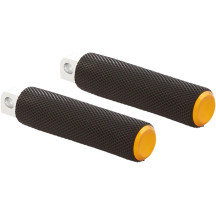 M-Eight Fusion Foot Pegs — 25 mm (1") longer, black or gold anodized