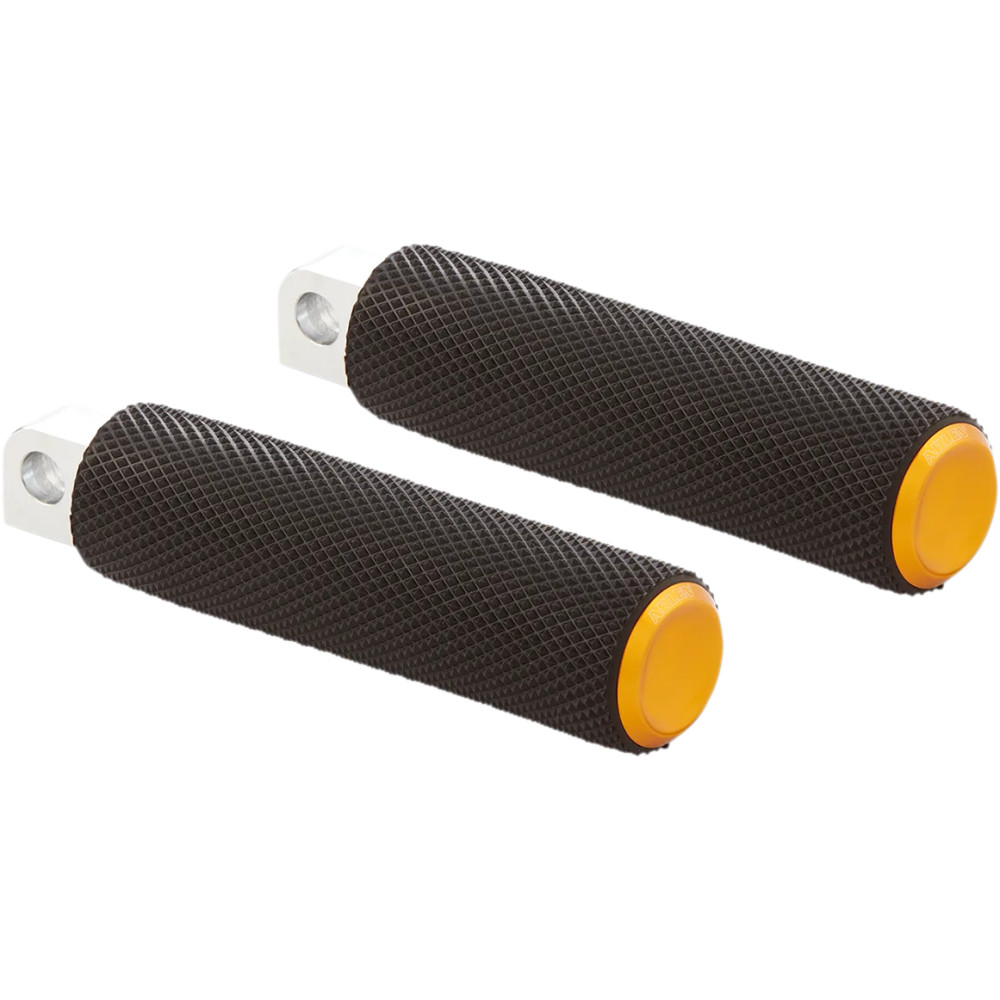 M-Eight Fusion Foot Pegs — 25 mm (1") longer, black or gold anodized