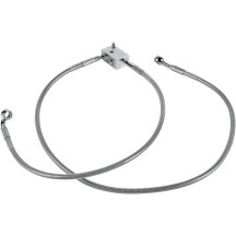 Stainless Steel Brake Line Kit — 85 cm (33.5"), rear, silver, clear-coated
