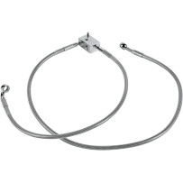 Stainless Steel Brake Line Kit — 85 cm (33.5"), rear, silver, clear-coated