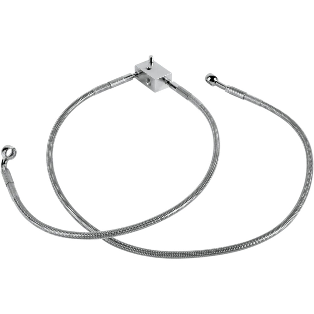 Stainless Steel Brake Line Kit — 85 cm (33.5"), rear, silver, clear-coated